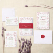 エレガントな赤い牡丹の花のウェディング ウェルカム トートバッグ (この独立クリエイターのコレクションをカスタマイズ。)