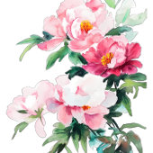 Soft Pink Peony & Eucalyptus Floral Return Address ラベル