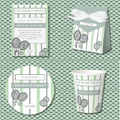 Green Perfect Match Tennis Couples Bridal Shower 招待状