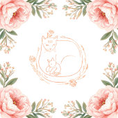 Personalized Mama Cat & Kitten Floral Coffee Mug マグカップ