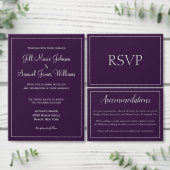 ホテル結婚の宿泊施設Purple and Silver エンクロージャーカード (この独立クリエイターのコレクションをカスタマイズ。)