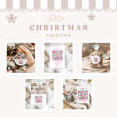 4 Photo Pink Green Merry Christmas Holiday シーズンカード