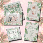 シックなパインズアンドベリークリスマスパーティー 招待状