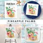 パイナップルパームトロピカルビーチブライダルシャワー スタンダードカクテルナプキン