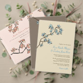 ピンクピーチパーズ桜中国のウェディング招待 招待状 (この独立クリエイターのコレクションをカスタマイズ。テスト)