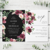 バジェットピンク&ブルゴーニュフローラ7結婚s – 黒 (この独立クリエイターのコレクションをカスタマイズ。)