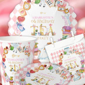 Pink Alice in Wonderland 6th Birthday   ラウンドシール