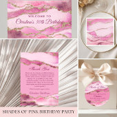 Elegant Shades of Pink Birthday Party ギフトタグ