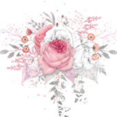 ピンクアンドシルバー牡丹花模様ブライダルシャワー 招待状