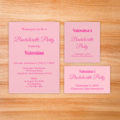 Minimalist Text-Based Pink Bachelorette Party 長方形シール