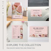 カスタム写真QRピンクパン屋価格リスト チラシ