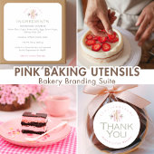 Pink Baking Utensils Bakery Product Name ラウンドシール