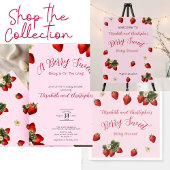 レッドベリースイートストロベリーガールベビーシャワー 招待状