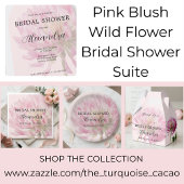 Elegant Romantic Blush Pink Floral Bridal Shower ペーパープレート