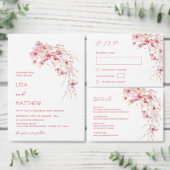 Pink Boho  Flowers Thank You Card サンキューカード (この独立クリエイターのコレクションをカスタマイズ。)