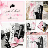 Pink Bow Photo Graduation Banner 横断幕