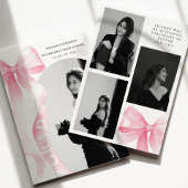 Pink Bow Photo 2026 Graduation Invitation 招待状