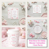 Pink Bow Girl Baby Shower – Cute & Fun Party スタンダードカクテルナプキン