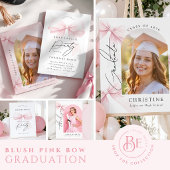 Pink Bow Graduation Sign Poster ポスター