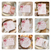 Little Sweetheart Valentine Bow 1st Birthday 招待状