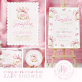 コケットかぼちゃ赤ちゃんシャワーカードとギフトサイン ポスター