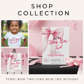 ピンクの蝶結びのリボンの女の子の2歳の誕生日パーティー 私は2歳 トドラーTシャツ