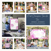 Pink Chinoiserie Bridge Wine Raffle Bridal Shower  エンクロージャーカード