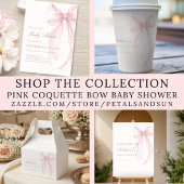 Pink Coquette Bow Baby Shower サンキューカード