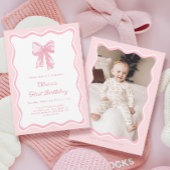 ピンクコケットボウバースデーパーティー ペーパープレート