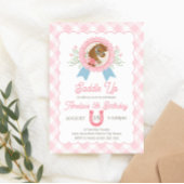 Charming Pink Derby Horse Birthday ギフトタグ