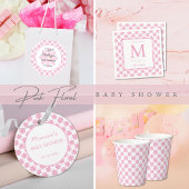 Pink Floral Baby Shower  招待状