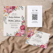 ピンクフローラブーケサンキューカード サンキューカード (この独立クリエイターのコレクションをカスタマイズ。)