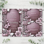 ピンクのフローラフレームテーブル番号 テーブルナンバー (この独立クリエイターのコレクションをカスタマイズ。)