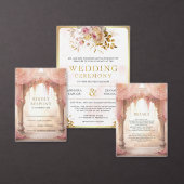 Dreamy Pink Floral Indian Mandap Hindu Wedding セーブザデート (この独立クリエイターのコレクションをカスタマイズ。)