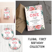 ピンクのフローラ第1回の誕生日へようこそ ポスター