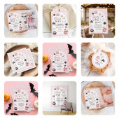 私たちの小さなブピンクの幽霊ハロウィーン2nd誕生日 招待状