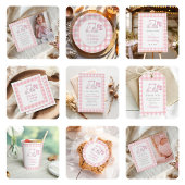 ピンクジンガムゴルフガールベビーシャワー 招待状