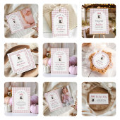 ピンクジンガムハロウィーン幽霊ガールベビーシャワー 招待状