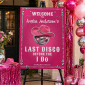 Pink Disco Ball Bachelorette Party  サンキューカード
