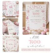 ピンクの"Our Little Boo is Almost Due" ベビーシャワー  招待状
