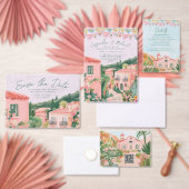 Pink Mexico Destination Wedding 招待状 (この独立クリエイターのコレクションをカスタマイズ。)