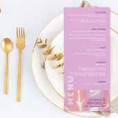 ピンクパステル抽象芸術結婚アートズゲストブック ゲストブック