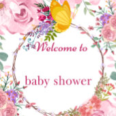Floral Elephant  Baby Shower Welcome Sign. 台座サイン