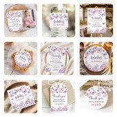 ピンクパープルバタフライ誕生日 ラッピングペーパー