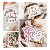 セカンドロデオピンクウェスタンカウボーイ2nd誕生日 ラウンドシール