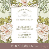 アールヌーボーアルフォンスミュシャマウヴダスティバラ 招待状