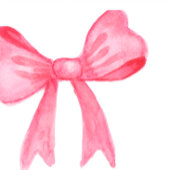 Pink Watercolor Bow Coquette Recipe Request エンクロージャーカード