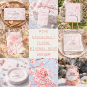 Baby In Bloom Cute Pink Floral Baby Shower 招待状