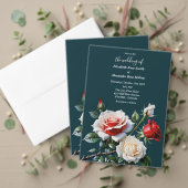 Dark Pretty pink white red roses wedding program (この独立クリエイターのコレクションをカスタマイズ。テスト)
