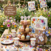 カラフルな野の花の誕生日 ラージペーパーバッグ